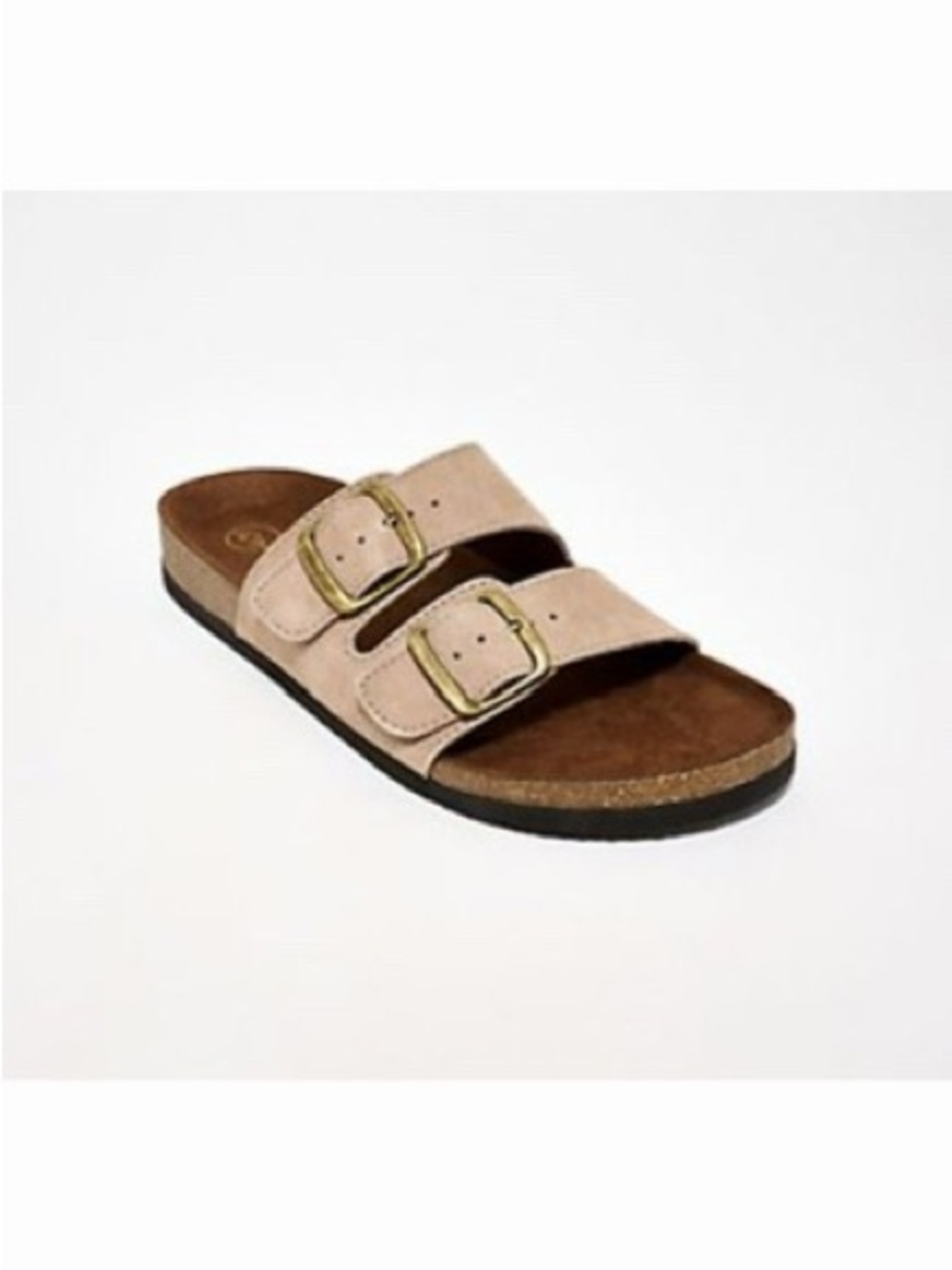 White Mountain Helga Leather Double Buckle Foodtbed Sandals